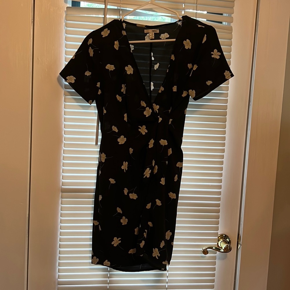 Black Dress with Floral pattern. Very flattering!
